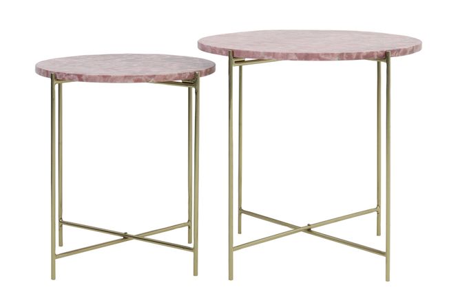 Hovedbilde Sidebord DELON marble pink-gold 6746989 - sett a ...