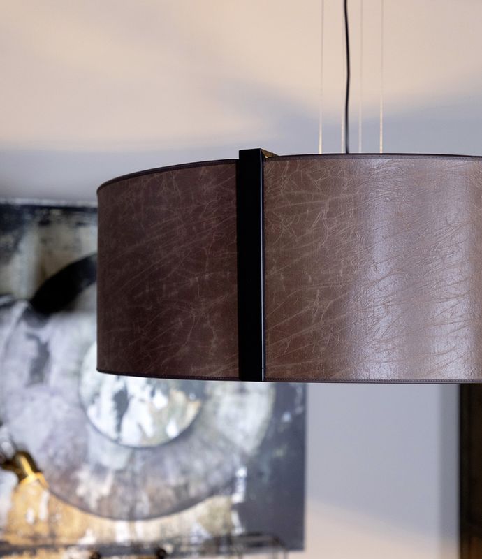 CALGARY Brown leather taklampe