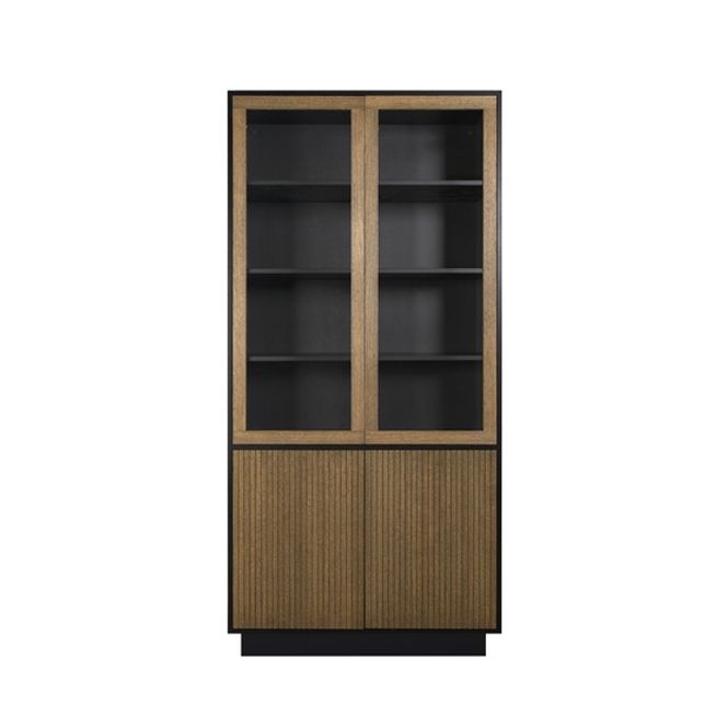 Hovedbilde Line Burned Walnut/Black Vitrinskap inkl. sokkel