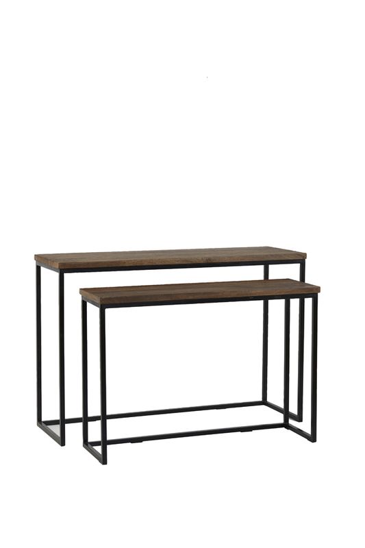 Konsoll 6774583 - Console S/2 100x30x70+120x40x82 cm BRYSON wood