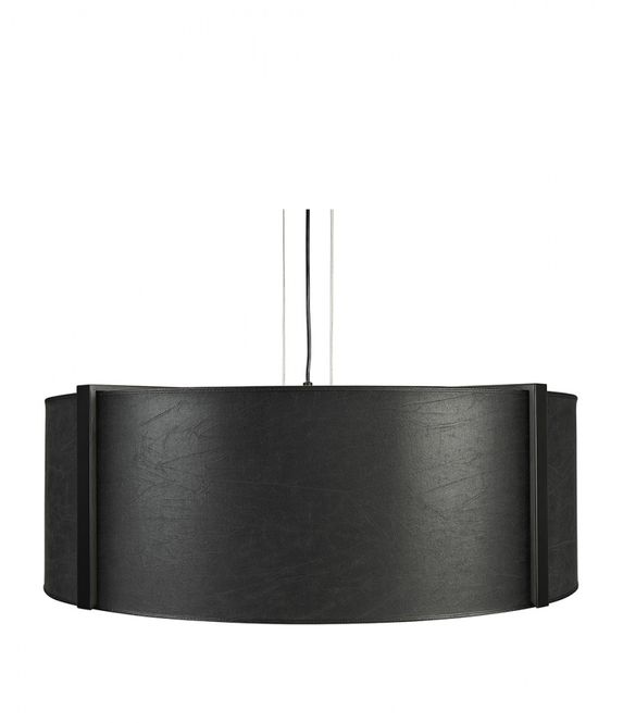 Hovedbilde CALGARY Black leather taklampe