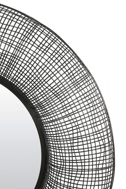 Mirror Ø89x12 cm SAMAT black 7312812