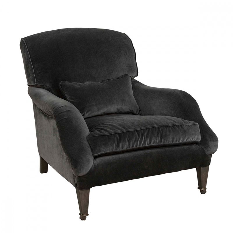 WINSTON Lounge chair velvet charcoal  04-93833
