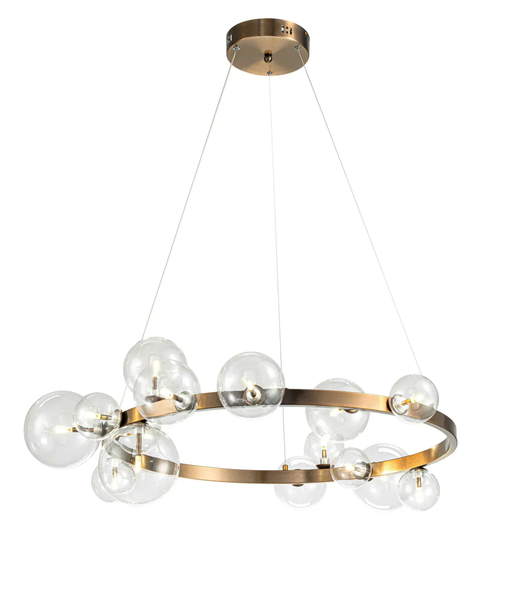 Taklampe Wimbledon Ø94cm H15cm 15 lys clear crystal / Bronze 