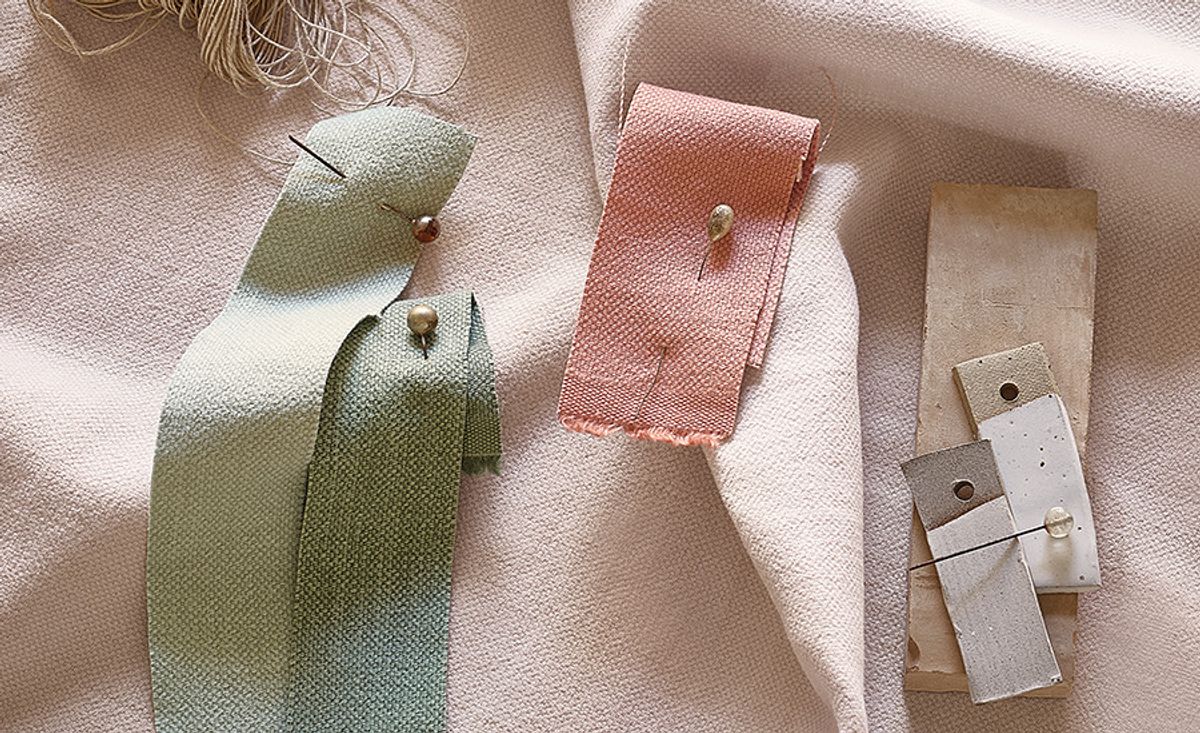 Liftgardin en lekker farge i stoffet Linara fra Romo