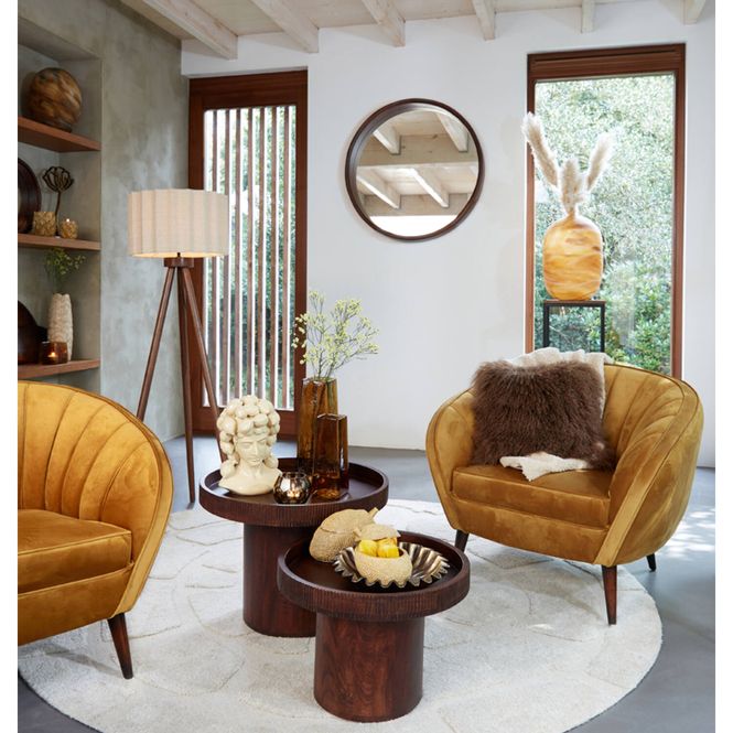 Hovedbilde  Mirror 80x10x80 cm DENAHI wood russet  Article ...