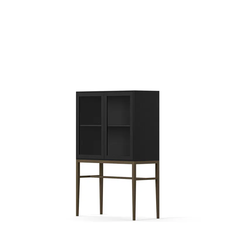 Edge 2.0 Vitrine høy  Black Brushed & Burned Walnut 721ESB-BW