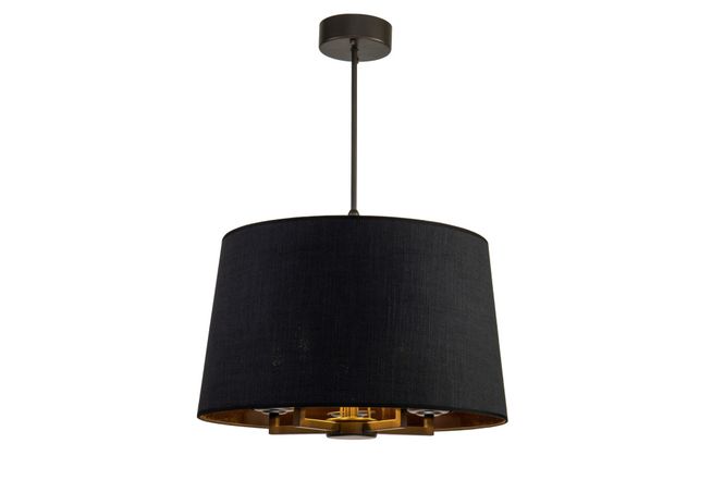 Hovedbilde  Taklampe Aruba D60cm 5armer sort Sort lin skjerm ...