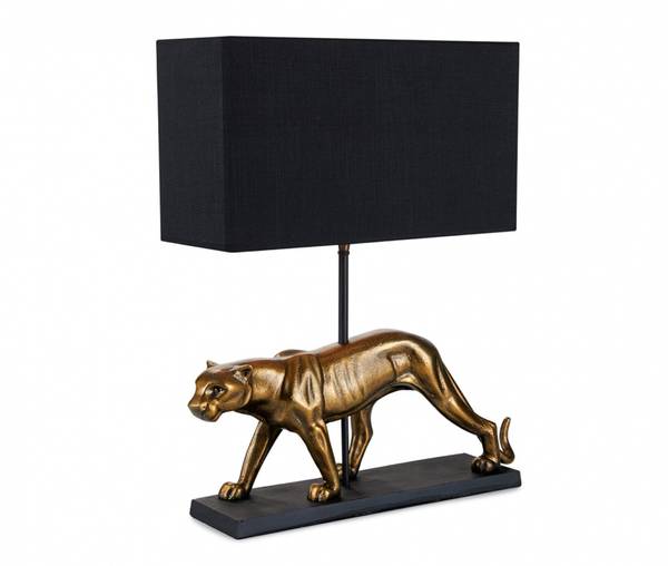 Bilde av Bordlampe Panter 51x14x61cm Brass m/ sort skjerm