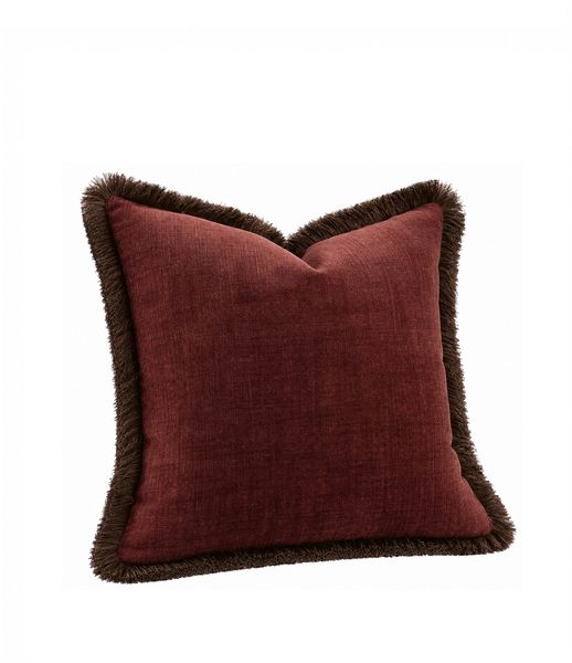Hovedbilde GABBY Burgundy putetrekk med frynser fra Artwood