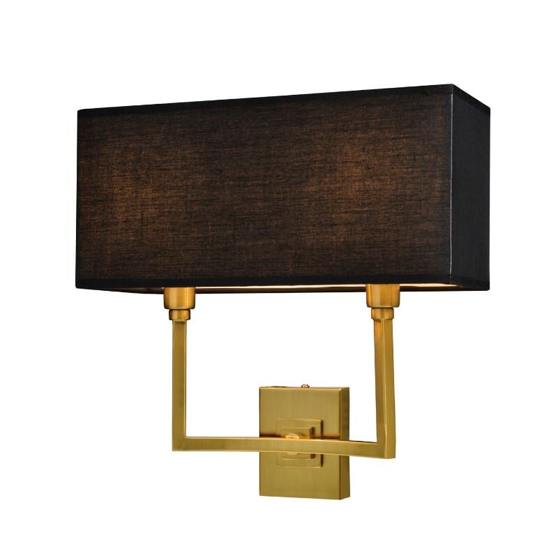 Vegg lampe Kiev L35xW15xH35CM gull med sort skjerm 